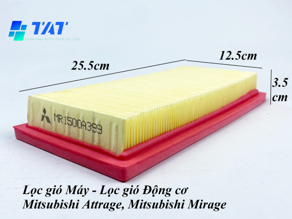 loc-gio-dong-co-1500A399 - TAT Filter Lọc gió động cơ Air Filter - Mitsubishi Attrage, Mitsubishi Mirage (1500A399)