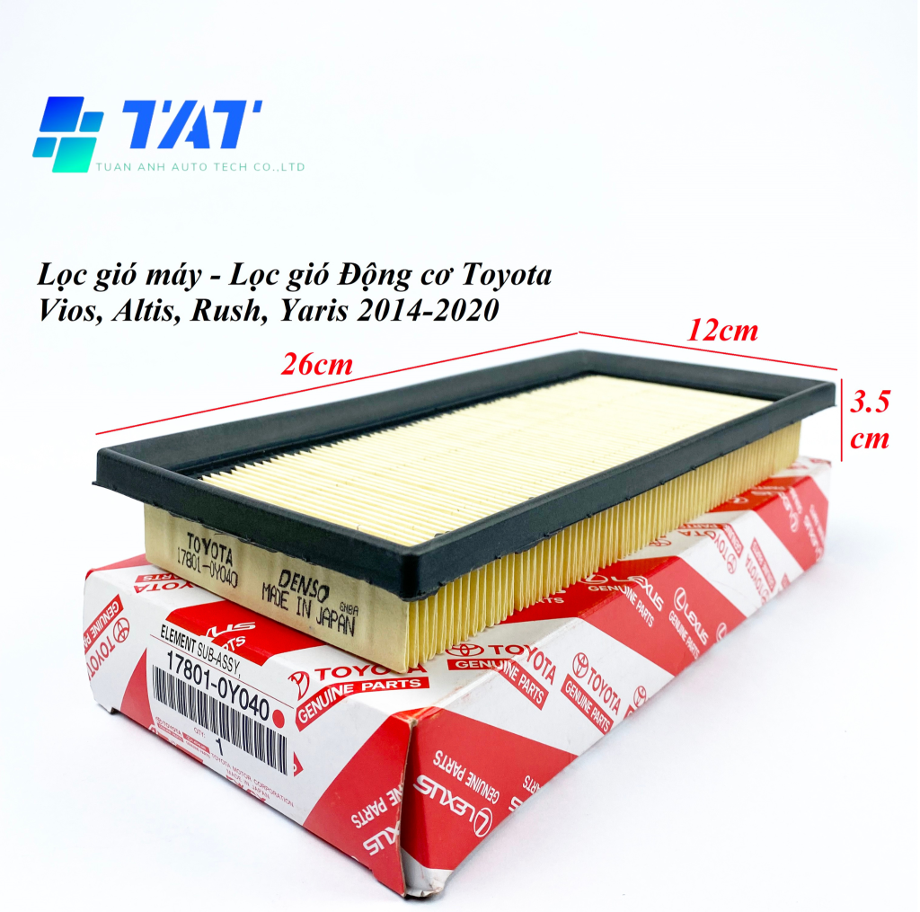 loc-gio-dong-co-17801-0Y040 - TAT Filter Lọc gió động cơ Toyota Vios, Altis, Yaris 2014-2020 (17801-0Y040)